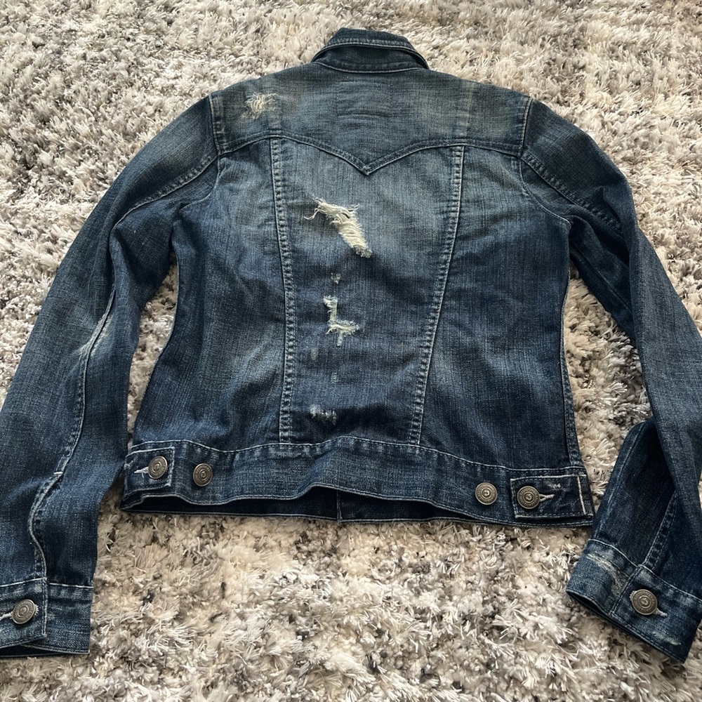 True Religion Distressed Denim Jacket - Picture 5 of 8